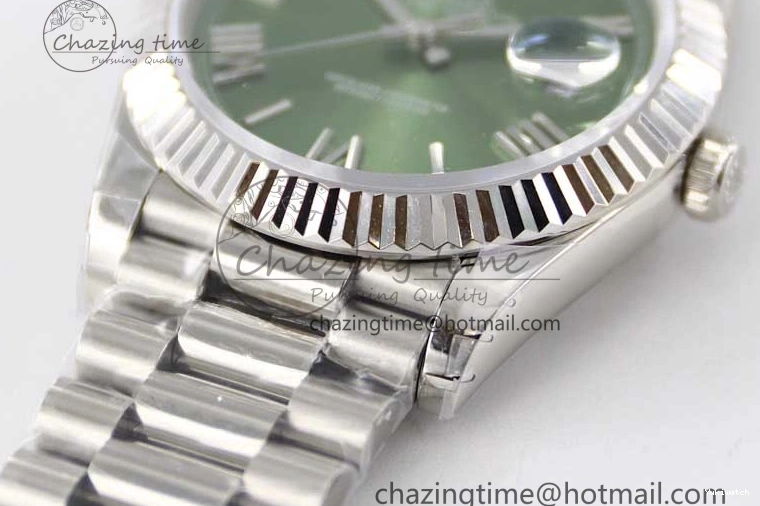 Edition Best 1:1 Dial Steel A2836 Date 40mm Green SS TWF on Roman Day Bracelet 904L SS 0130